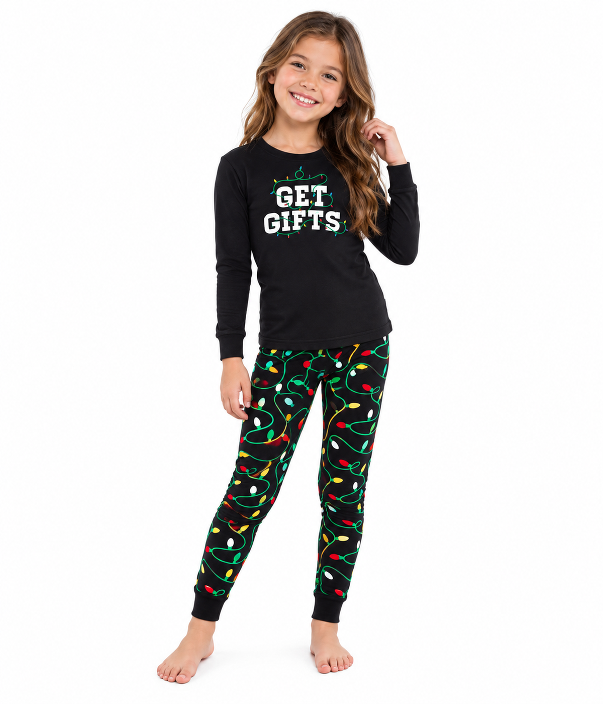 Girl's Get Gifts Crew Neck Pajama Set Primary Image
