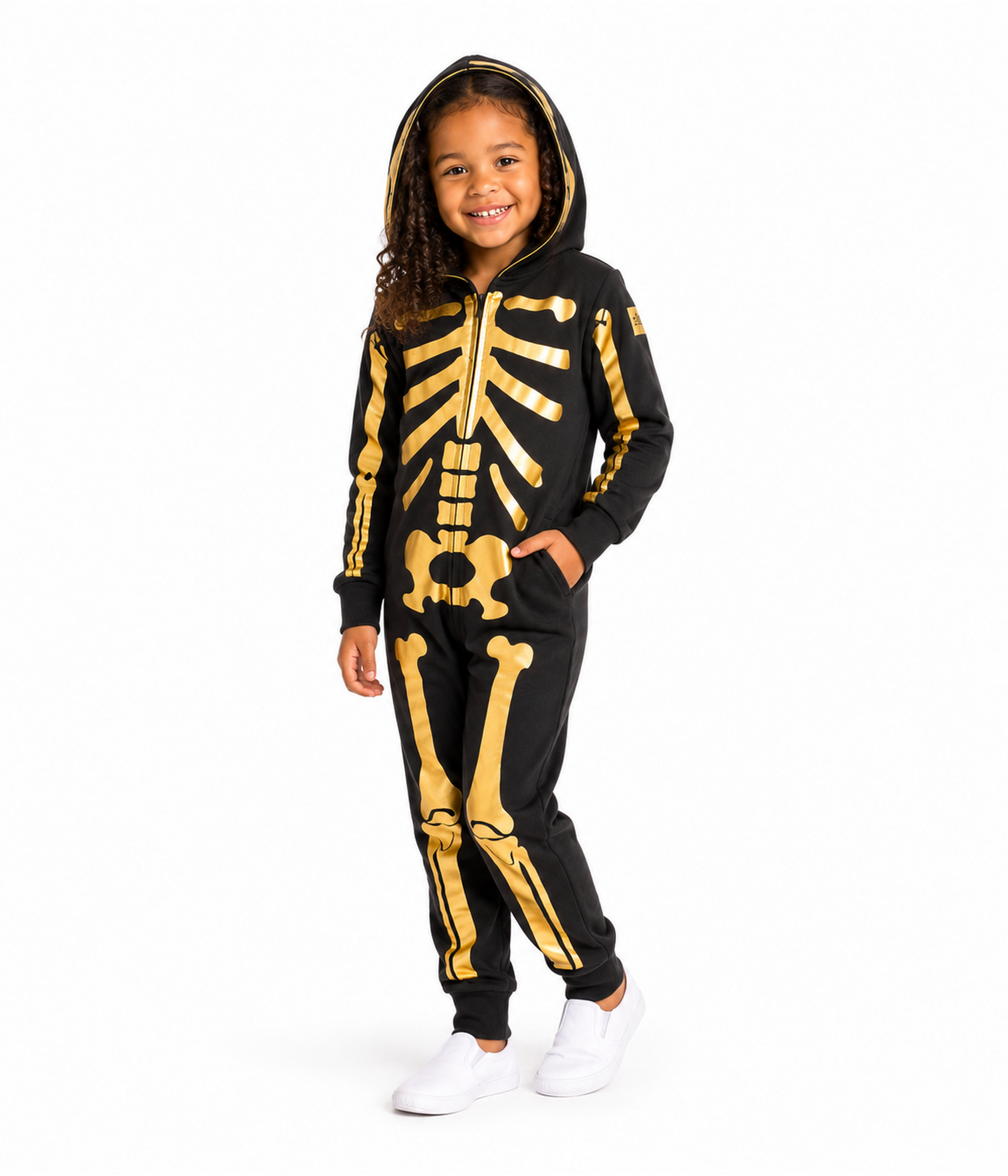 Girl's Gold Skeleton Costume
