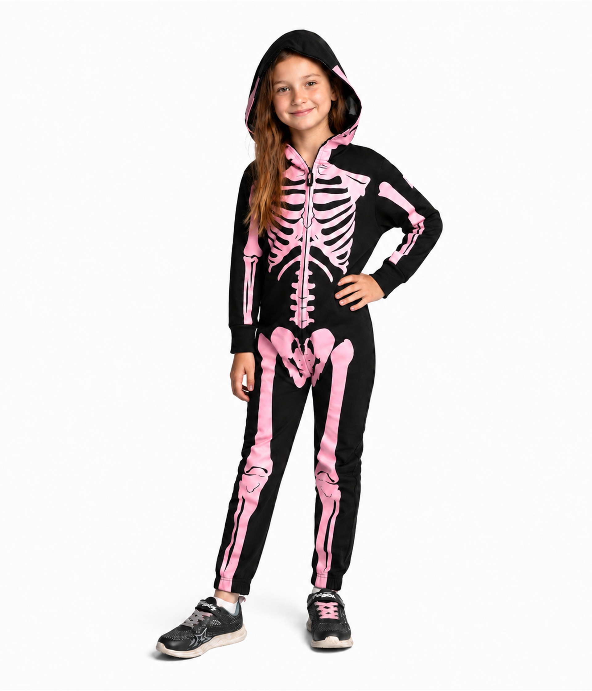 Girl's Pink Skeleton Costume
