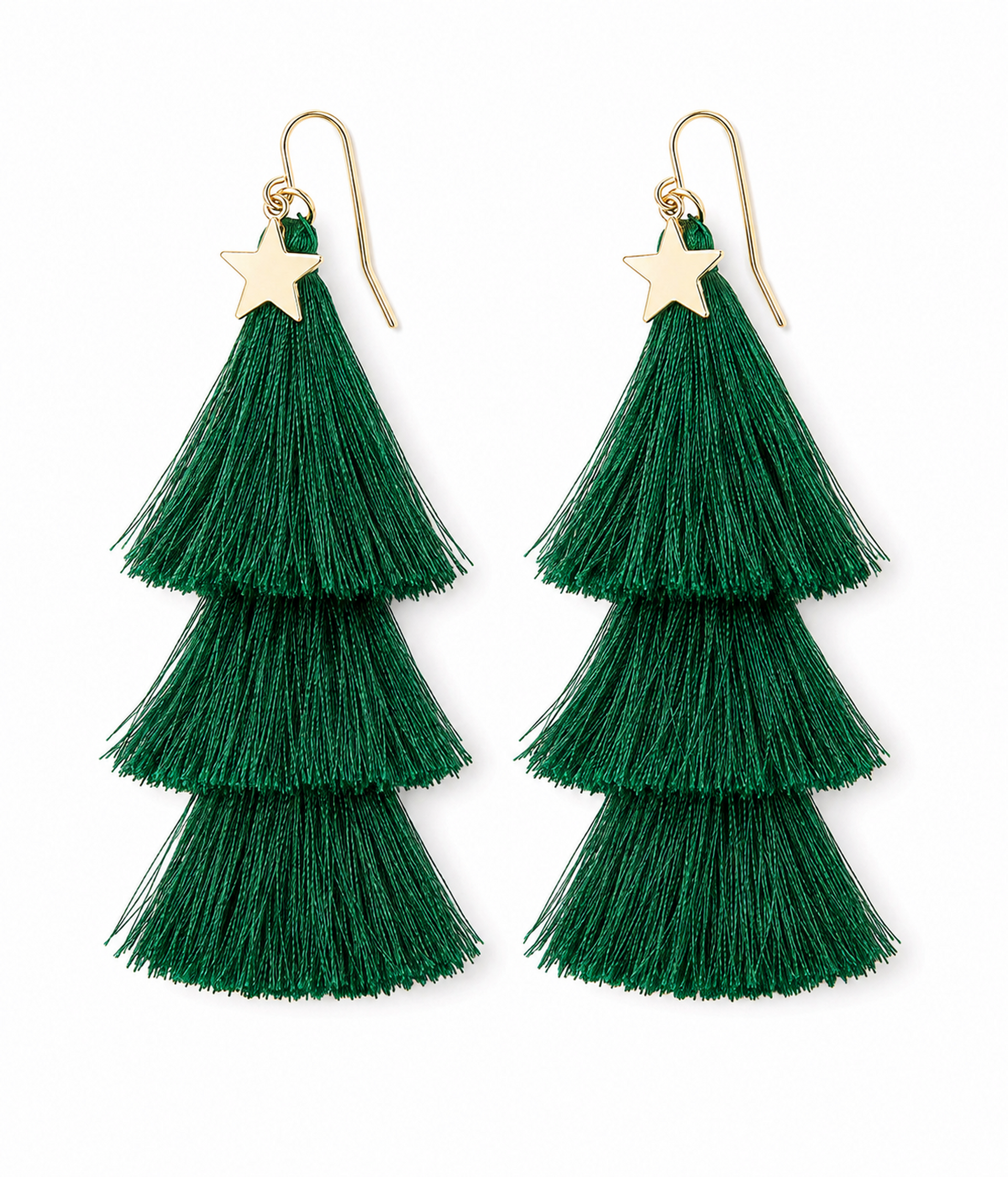 Christmas Tree Tassel Earrings