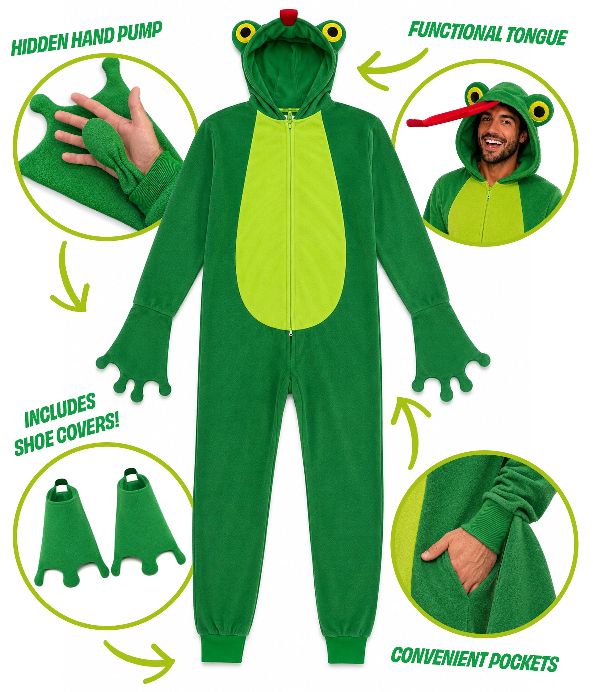 Men’s Pop-Out Tongue Frog Costume Image 2