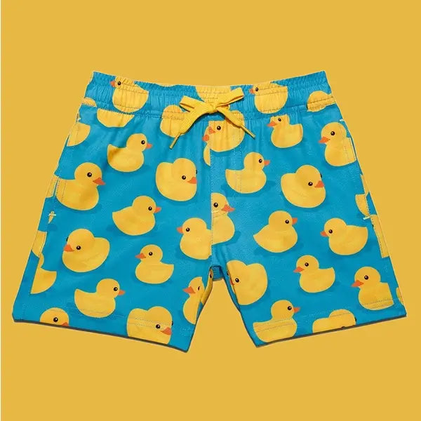 shop boy's swim trunks - image of boy's rubber ducky stretch swim trunks