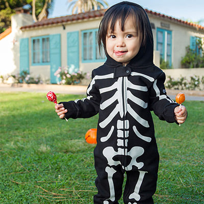 shop halloween - image of a baby wearing a skeleton costume