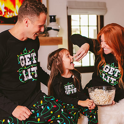 shop pajamas - image of a kid wearing get gifts pajama set