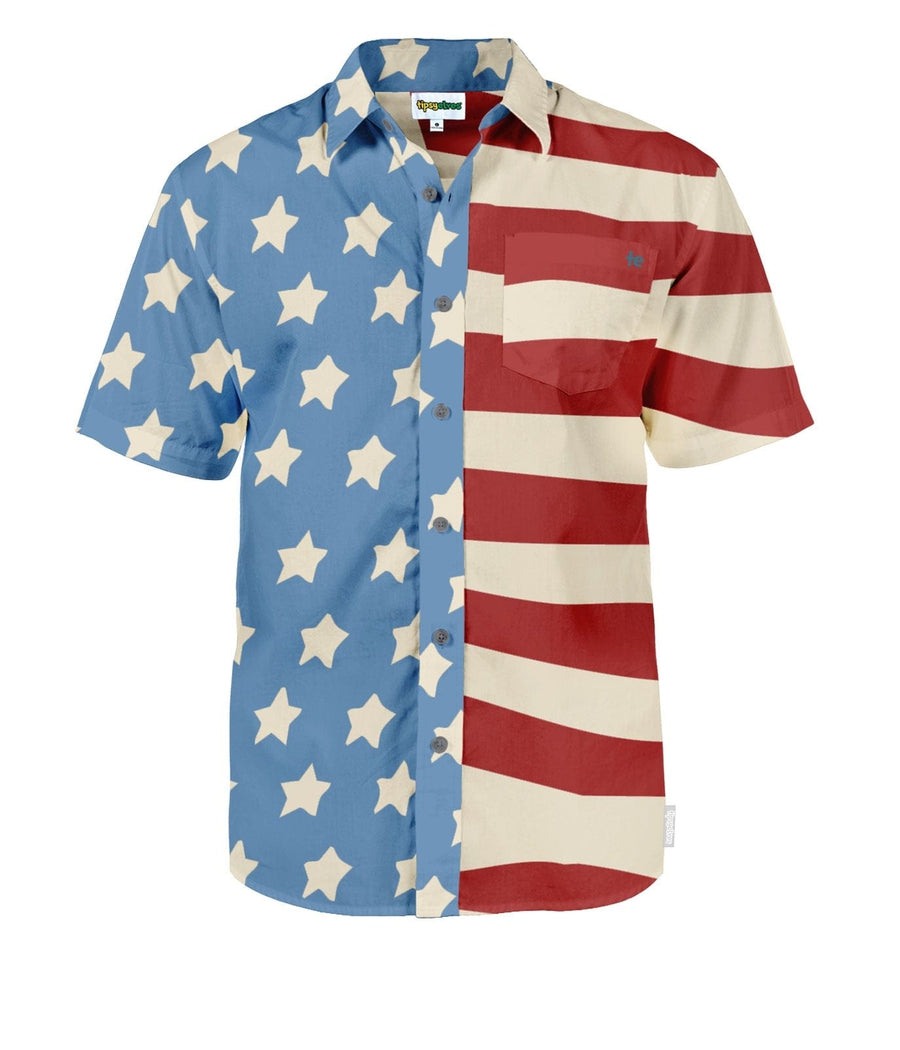 Men's 50/50 Flag Button Down Shirt Image 4