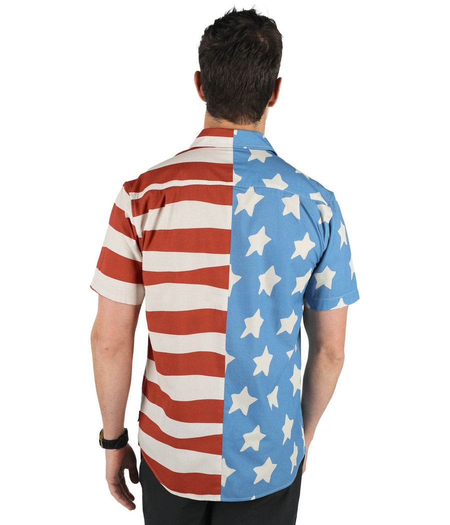 Men's 50/50 Flag Button Down Shirt Image 3