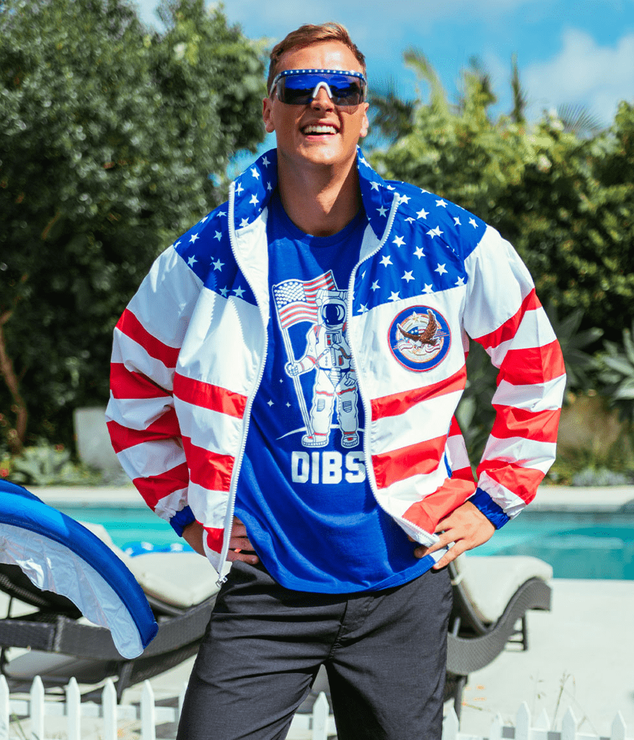 Men's American Flag Windbreaker Jacket