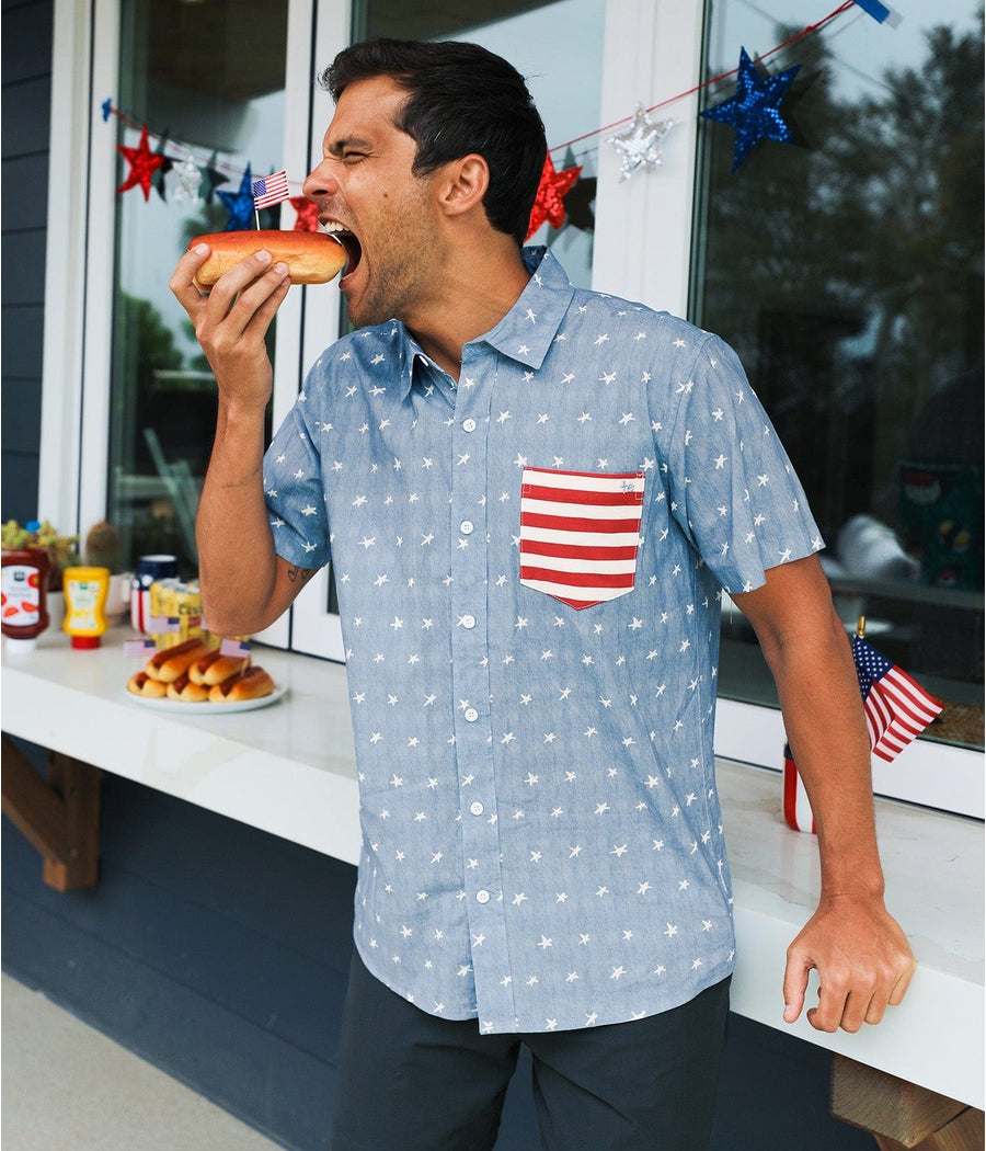 Men's American Pride Button Down Shirt Image 3