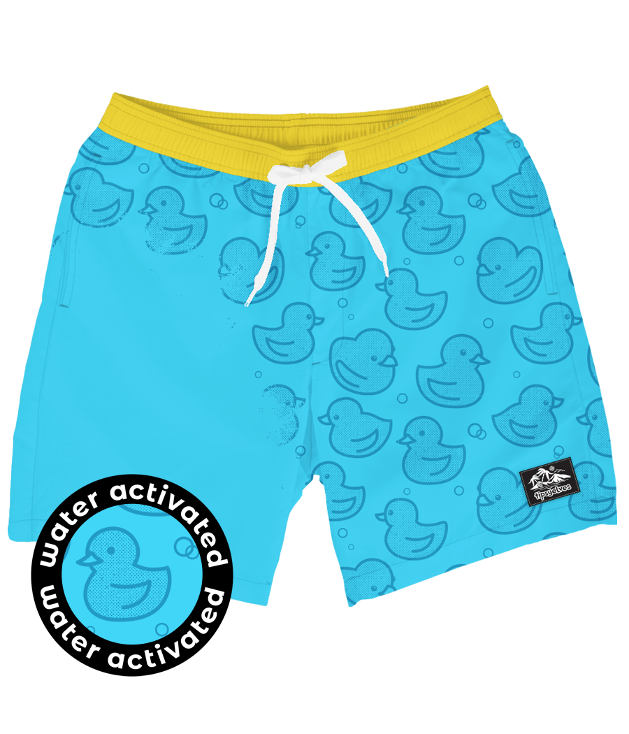 Rubber Ducky Color Changing Swim Trunks: Men's Summer Outfits | Tipsy Elves