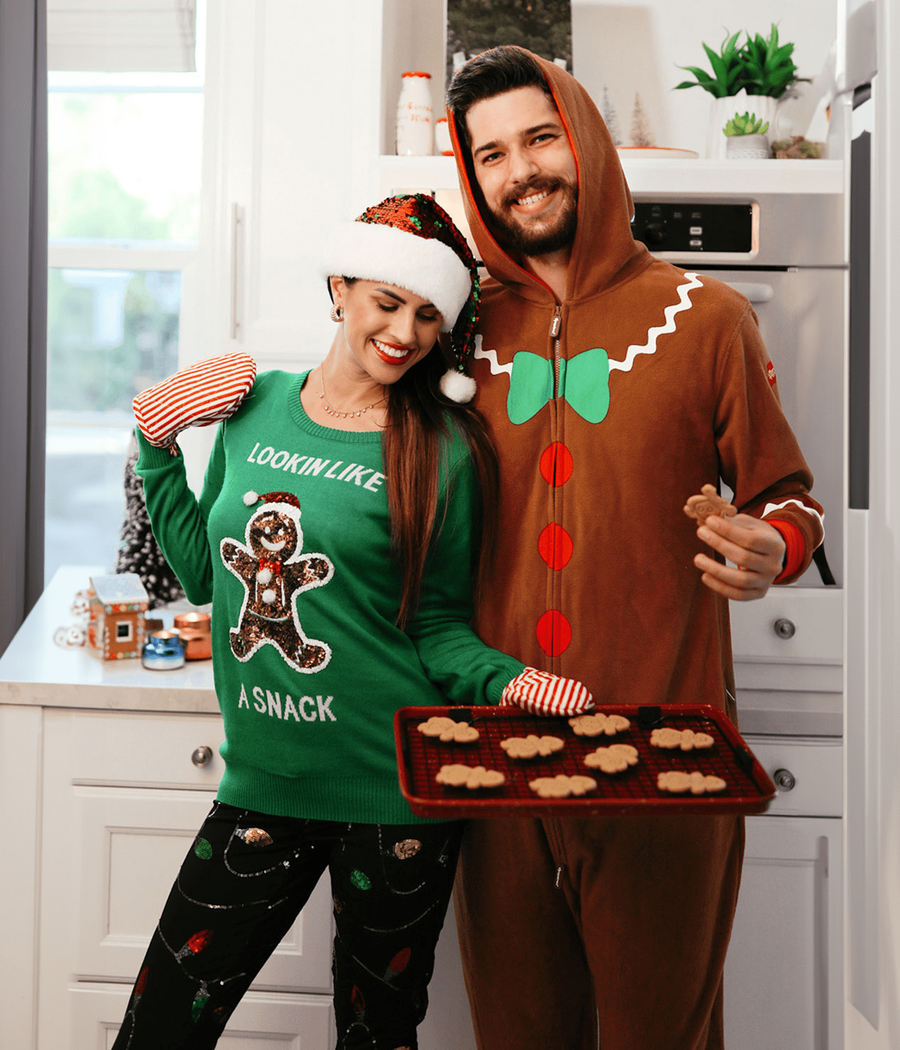 Gingerbread Man Jumpsuit Men s Christmas Outfits Tipsy Elves