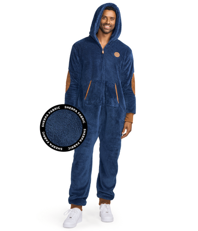 Men's Navy Sherpa Jumpsuit