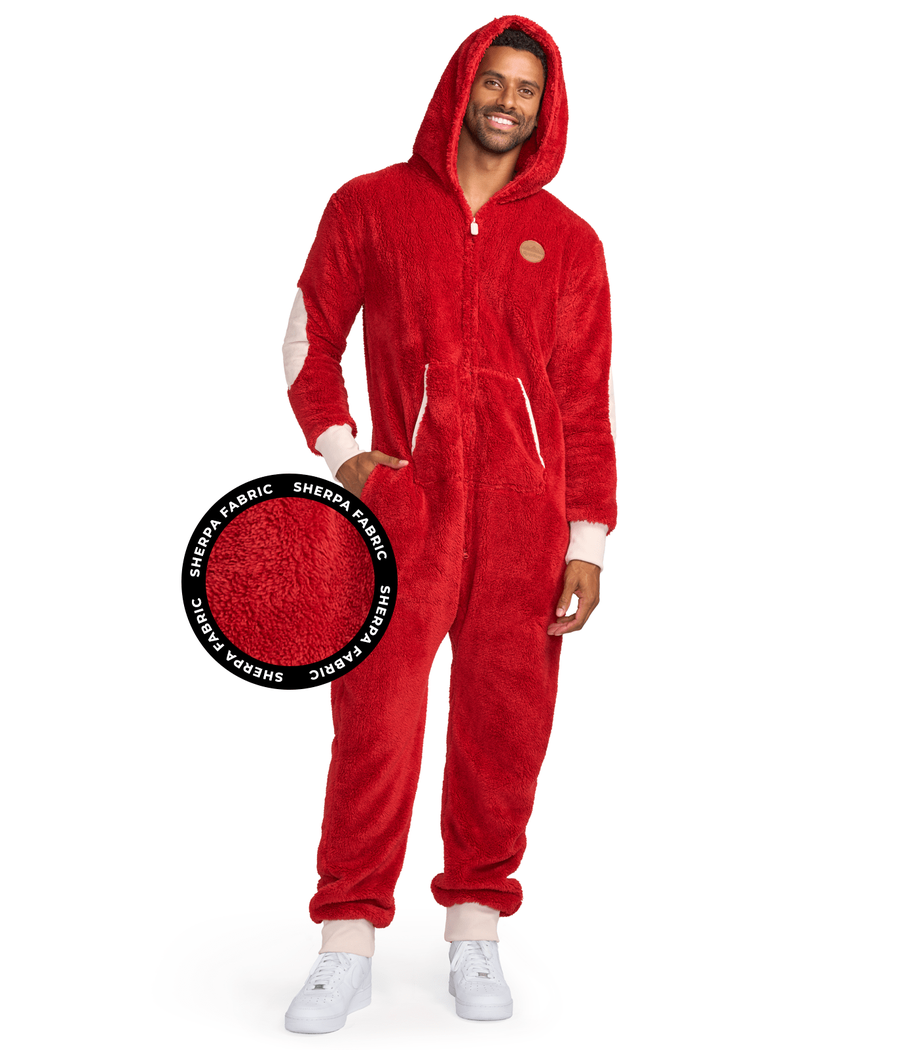 Men's Red Sherpa Jumpsuit