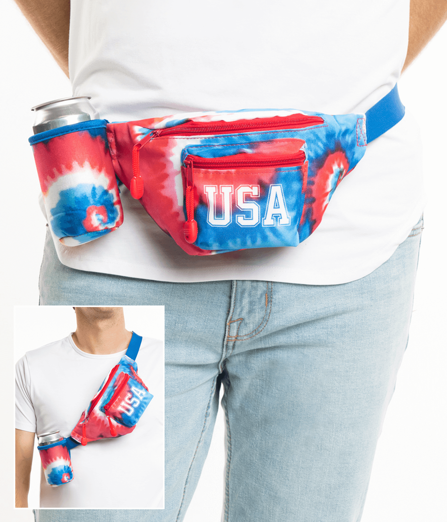 Tie Dye Fanny Pack with Drink Holder Image 3
