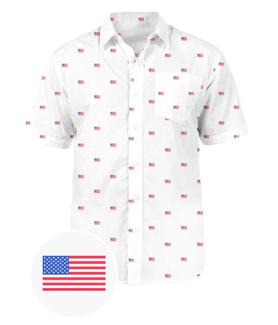 Men's USA Grand Ol' Flag Button Down Shirt Image 2