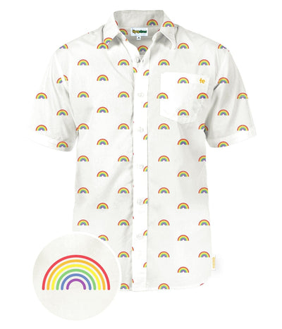 White Rainbow Button Down Shirt
