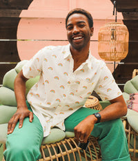 White Rainbow Button Down Shirt