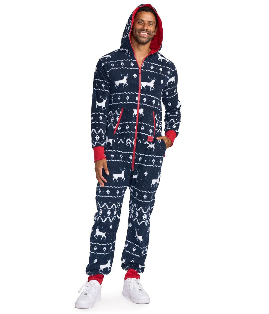 Men's Blue Reindeer Jumpsuit