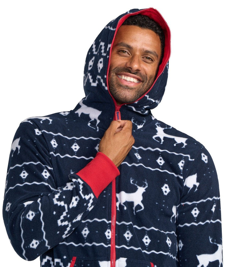 Men's Blue Reindeer Jumpsuit Image 4