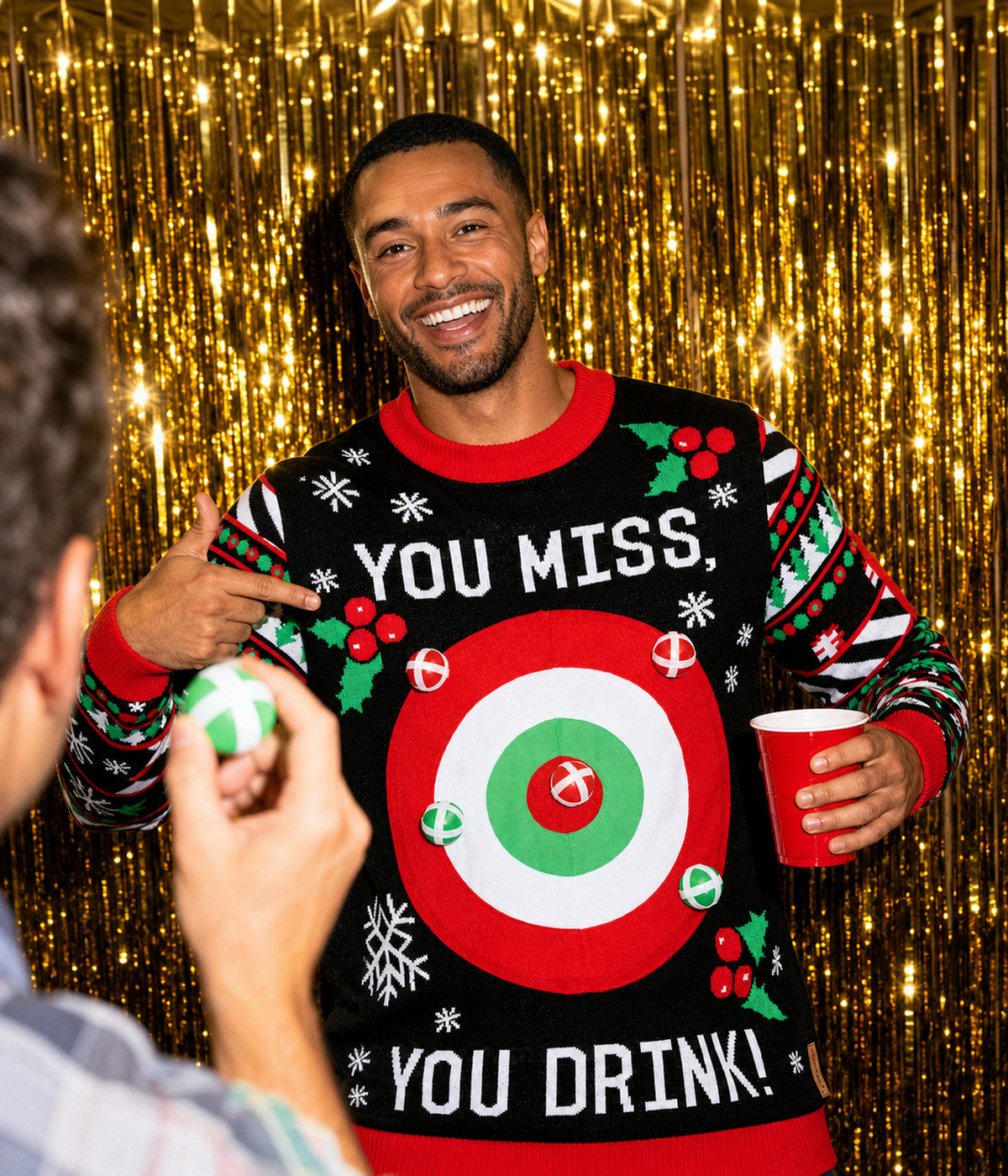 Men's Drinking Game Ugly Christmas Sweater Image 2
