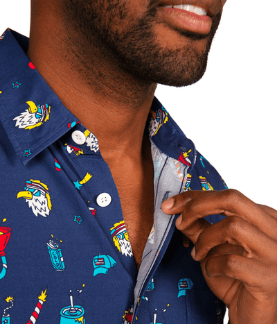 Men's Epic Eagle Keg Party Button Down Shirt