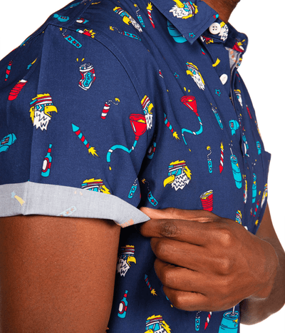 Men's Epic Eagle Keg Party Button Down Shirt