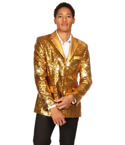 Men's Gold Sequin Blazer