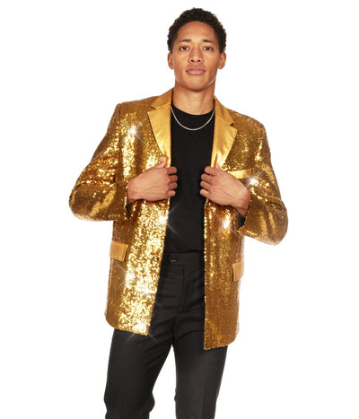 Men's Gold Sequin Blazer Image 3