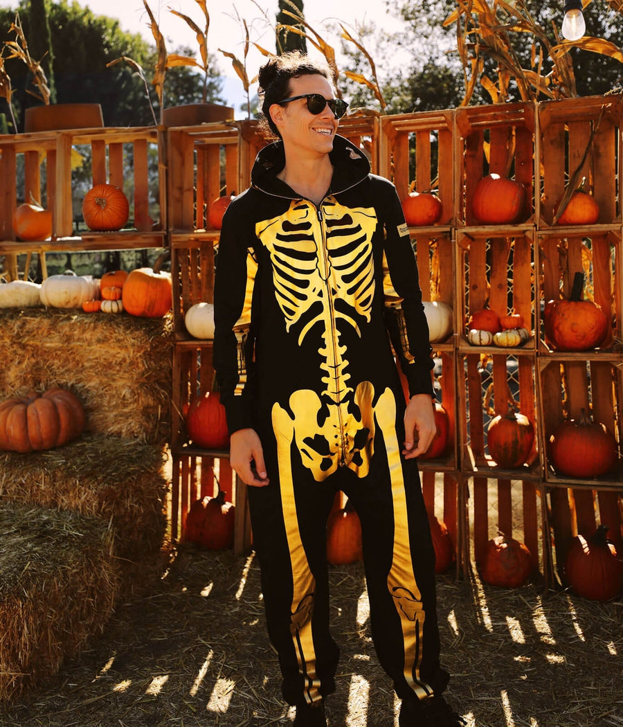 Men's Gold Skeleton Costume Image 2
