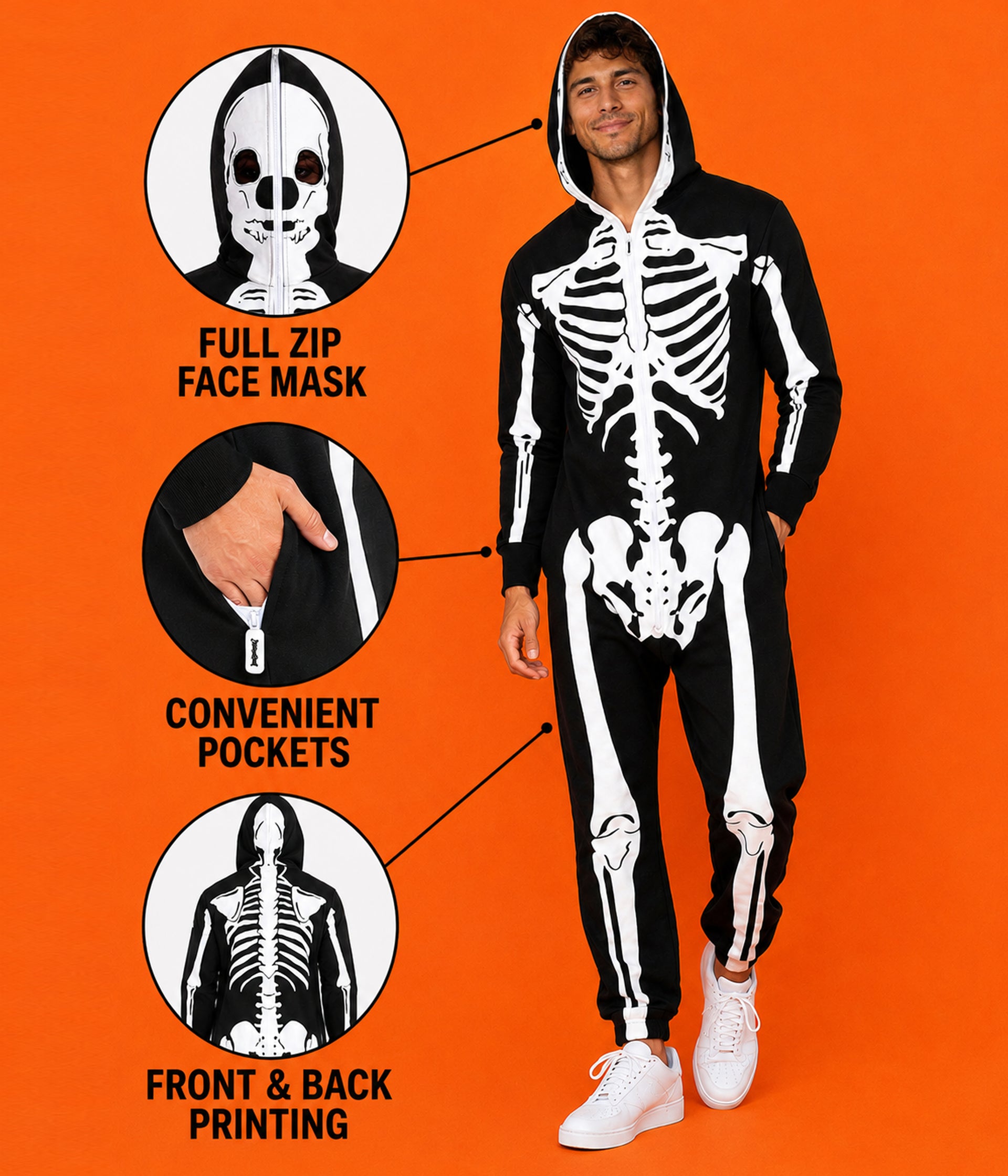 Men's Skeleton Costume Image 2
