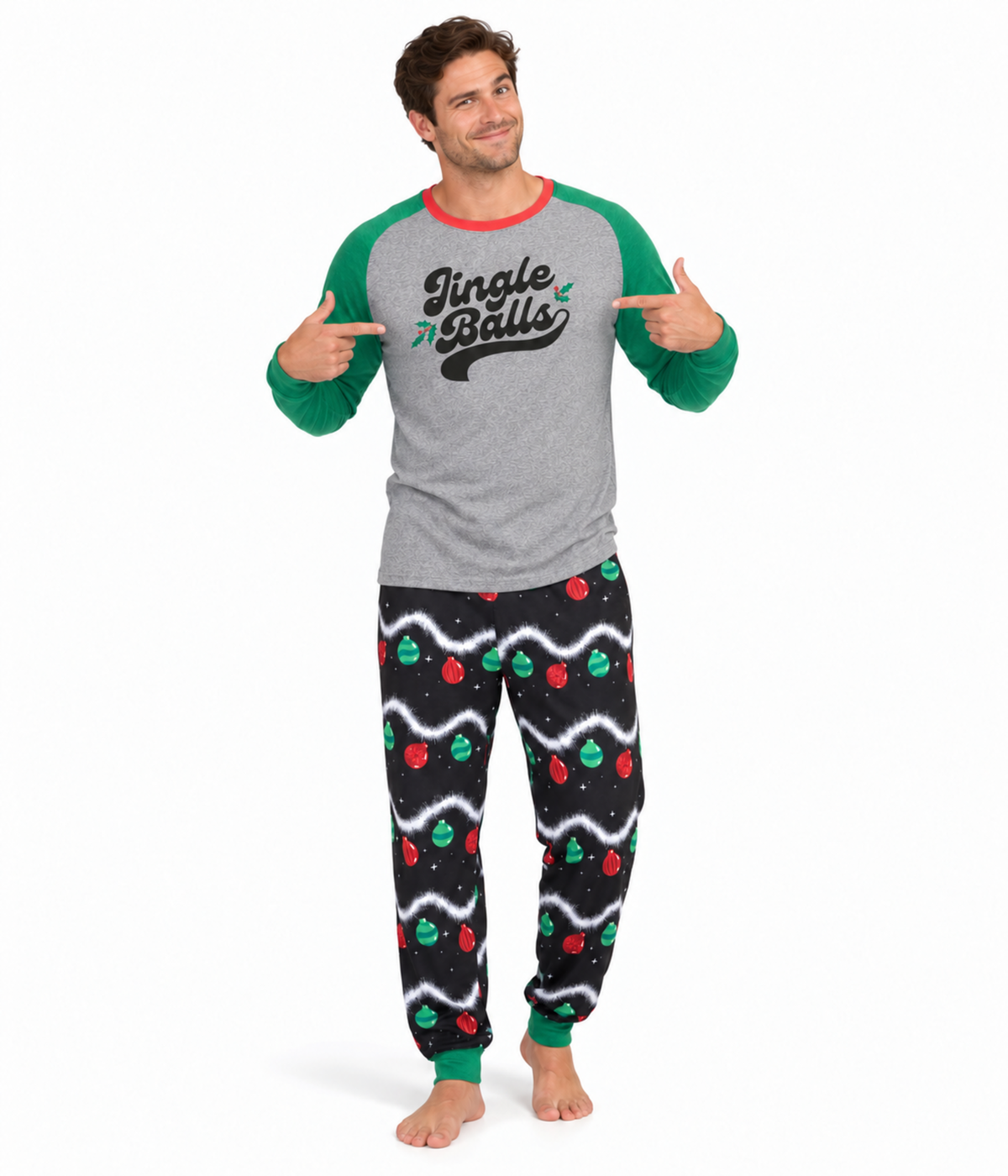 Men's Jingle Balls Crew Neck Pajama Set