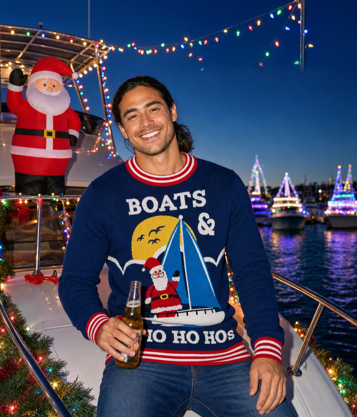 Men's Boats & Ho Ho Hos Ugly Christmas Sweater Image 2