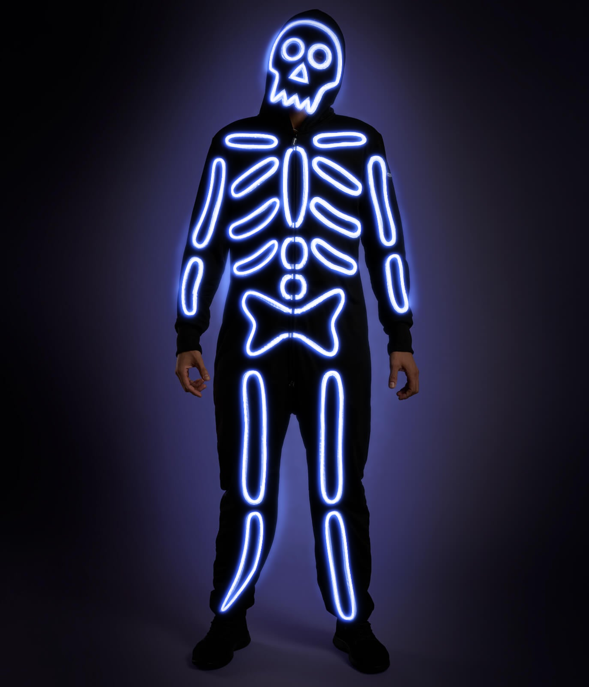 Men's Neon LED Light Up Skeleton Costume