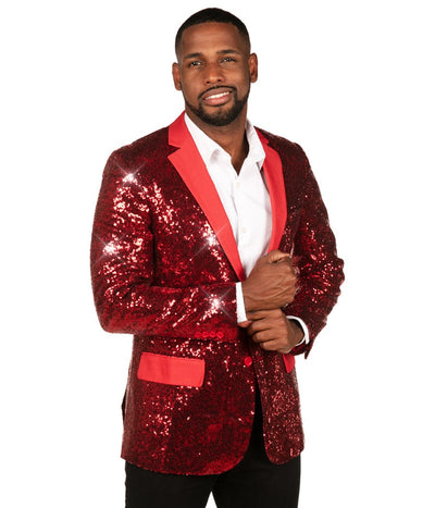 Men's Red Sequin All Over Blazer Primary Image