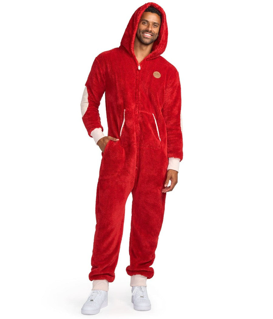Men's Red Sherpa Jumpsuit Image 5