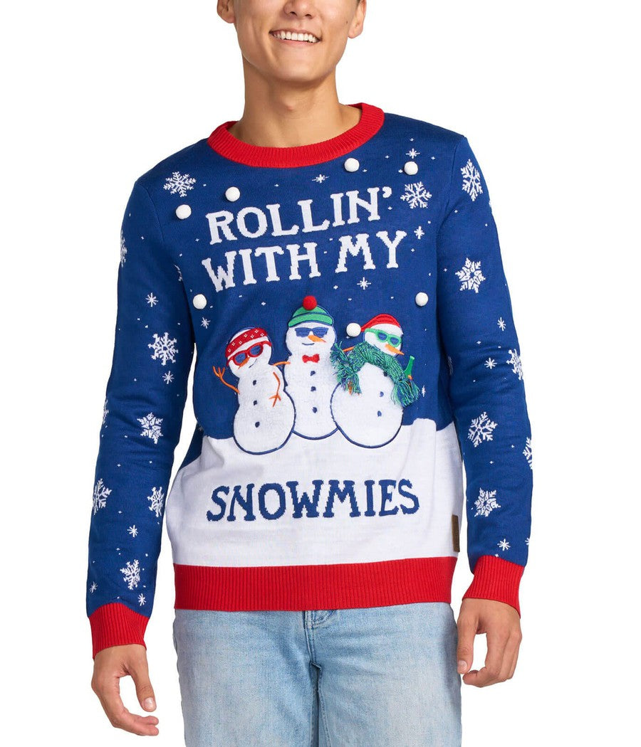 Men's Rollin' With My Snowmies Ugly Christmas Sweater