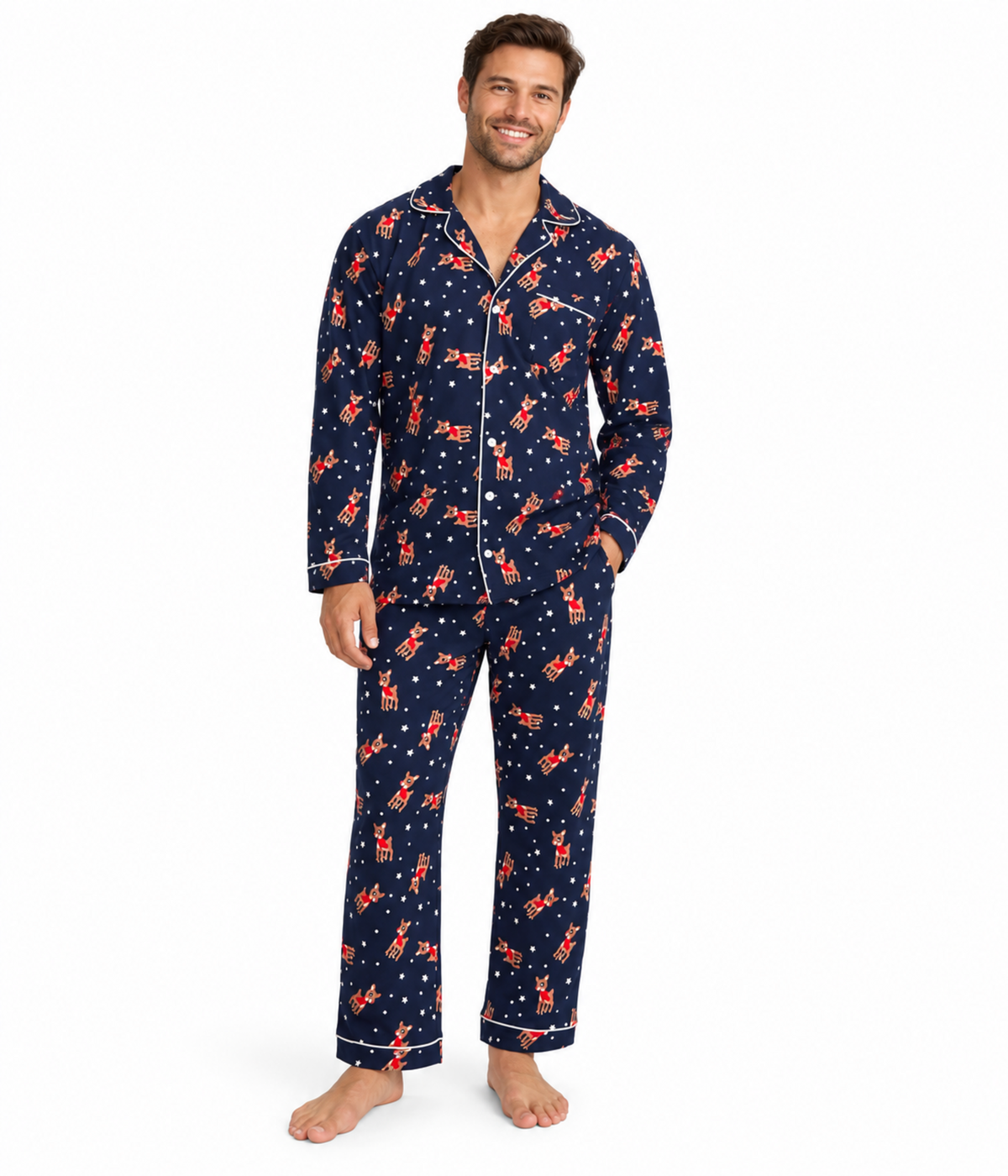 Men's Rudolph Lapel Pajama Set