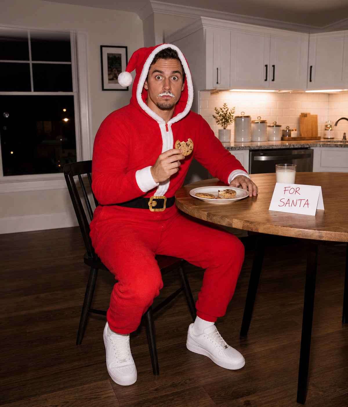 Men's Santa Jumpsuit With Fur Image 2