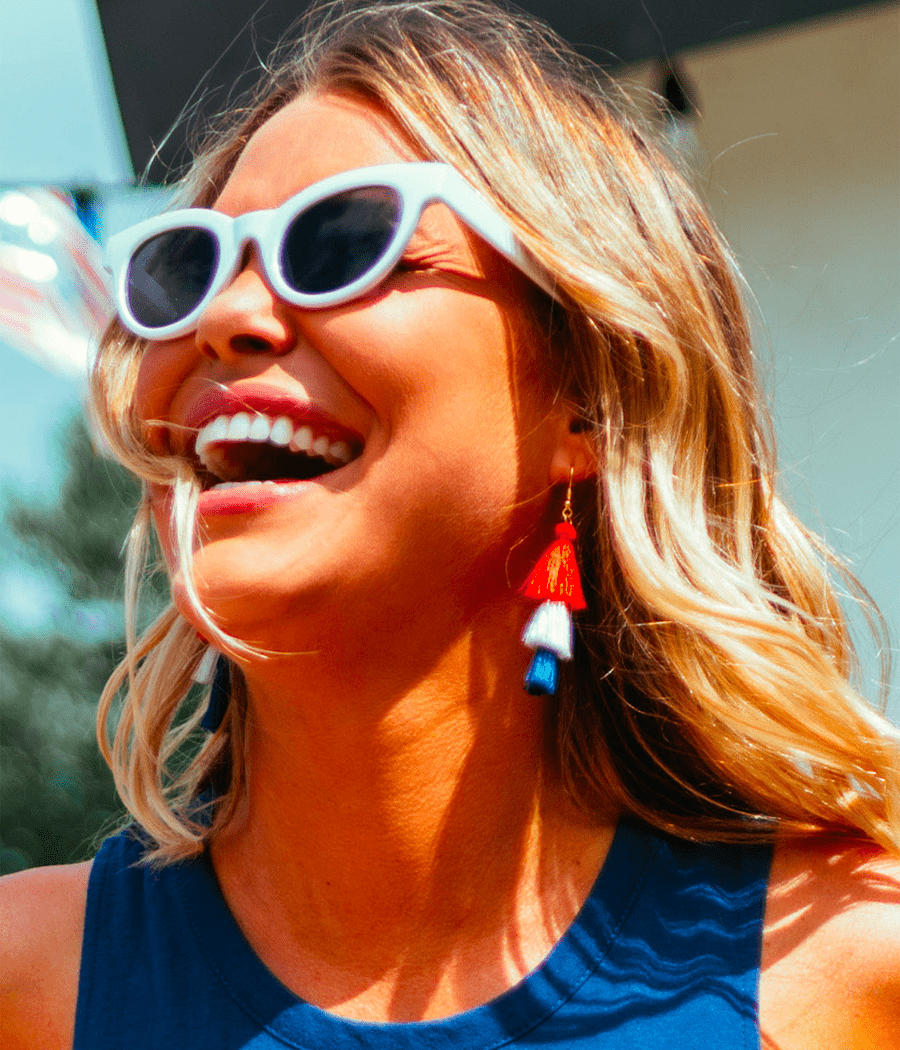 Patriotic Tassel Earrings Image 2