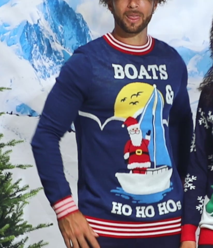Men's Boats & Ho Ho Hos Ugly Christmas Sweater Image 3
