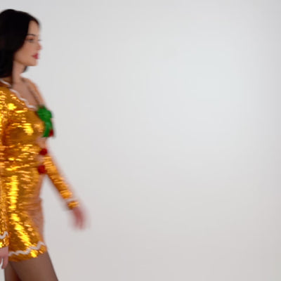 Women's Gingerbread Sequin Dress Image 2