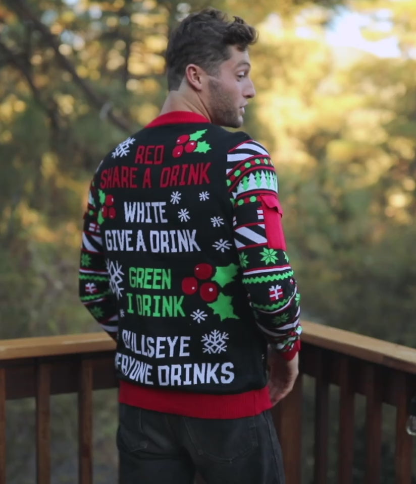 Men's Drinking Game Ugly Christmas Sweater Image 6