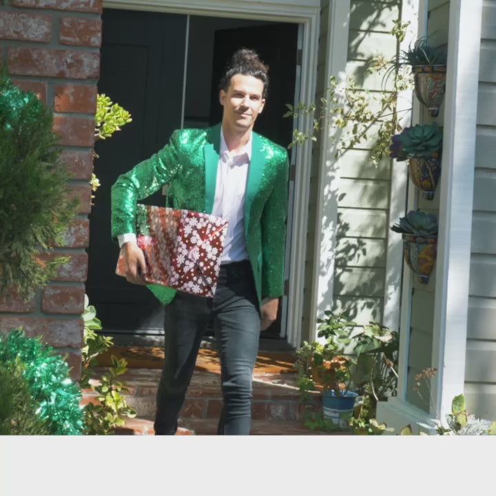 Men's Green Sequin All Over Blazer Image 3