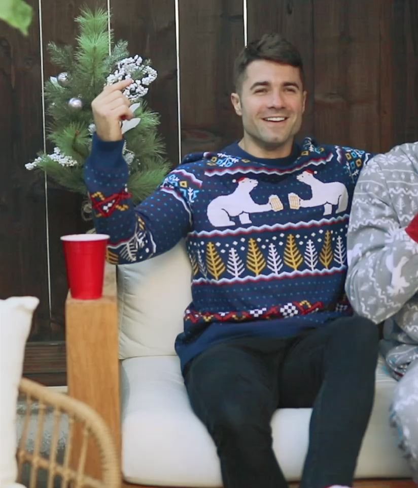 Men's Polar Bear Party Ugly Christmas Sweater Image 4
