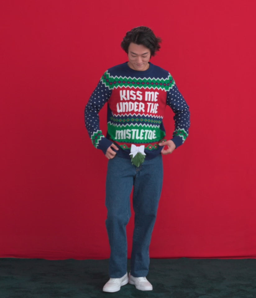 Men's Kiss Under the Mistletoe Ugly Christmas Sweater Image 6