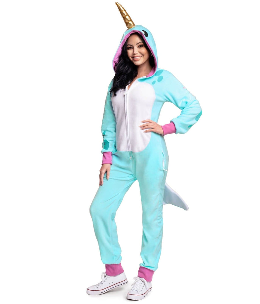 Men s Narwhal Costume Fun Halloween Adult Costume High Strength Durable Material Blue Tipsy Elves