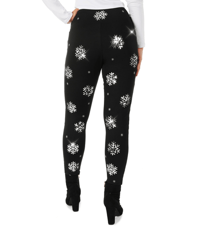 Sequined Snowflake High Waisted Leggings Image 3