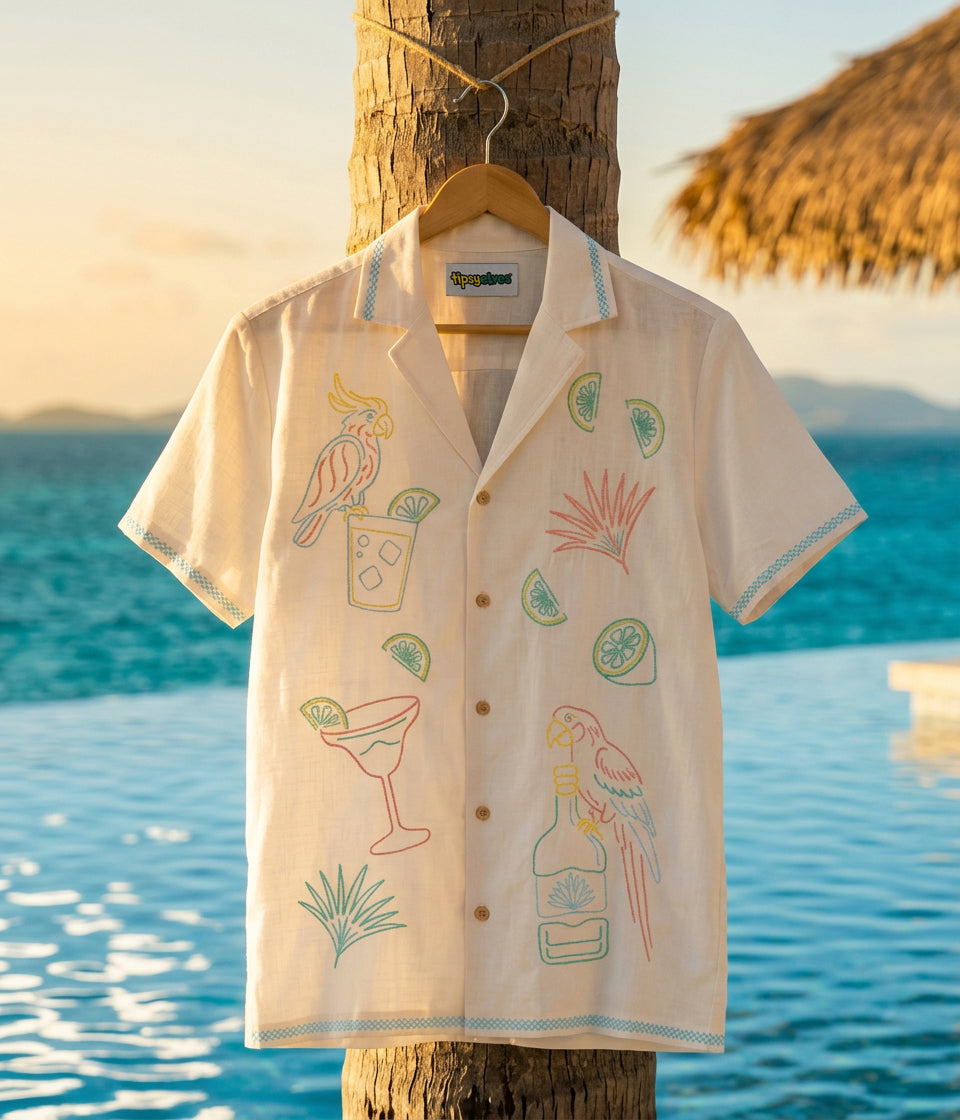Men's Tequilin' Time Linen Cabana Shirt