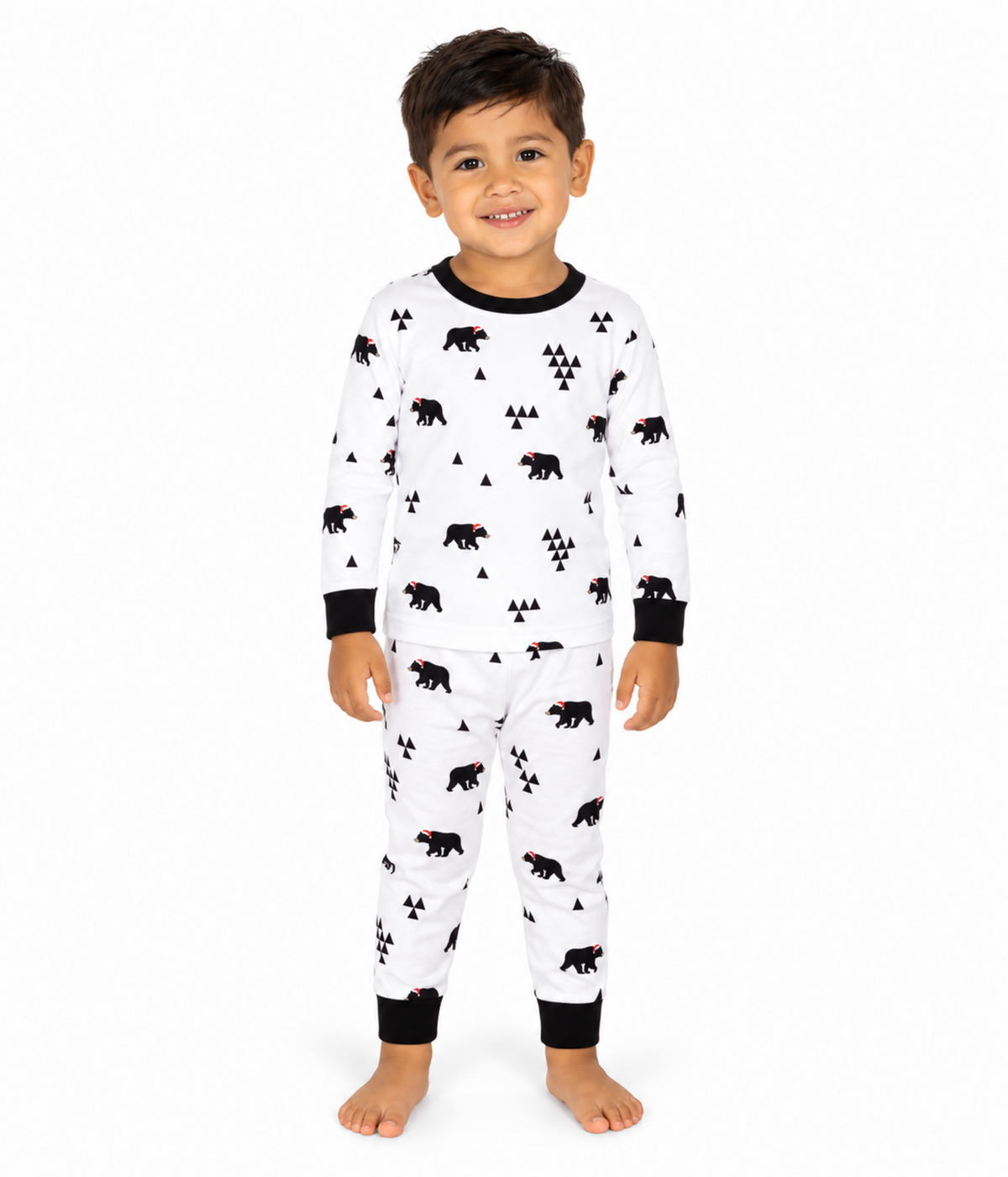 Toddler Boy's Beary Christmas Crew Neck Pajama Set Primary Image