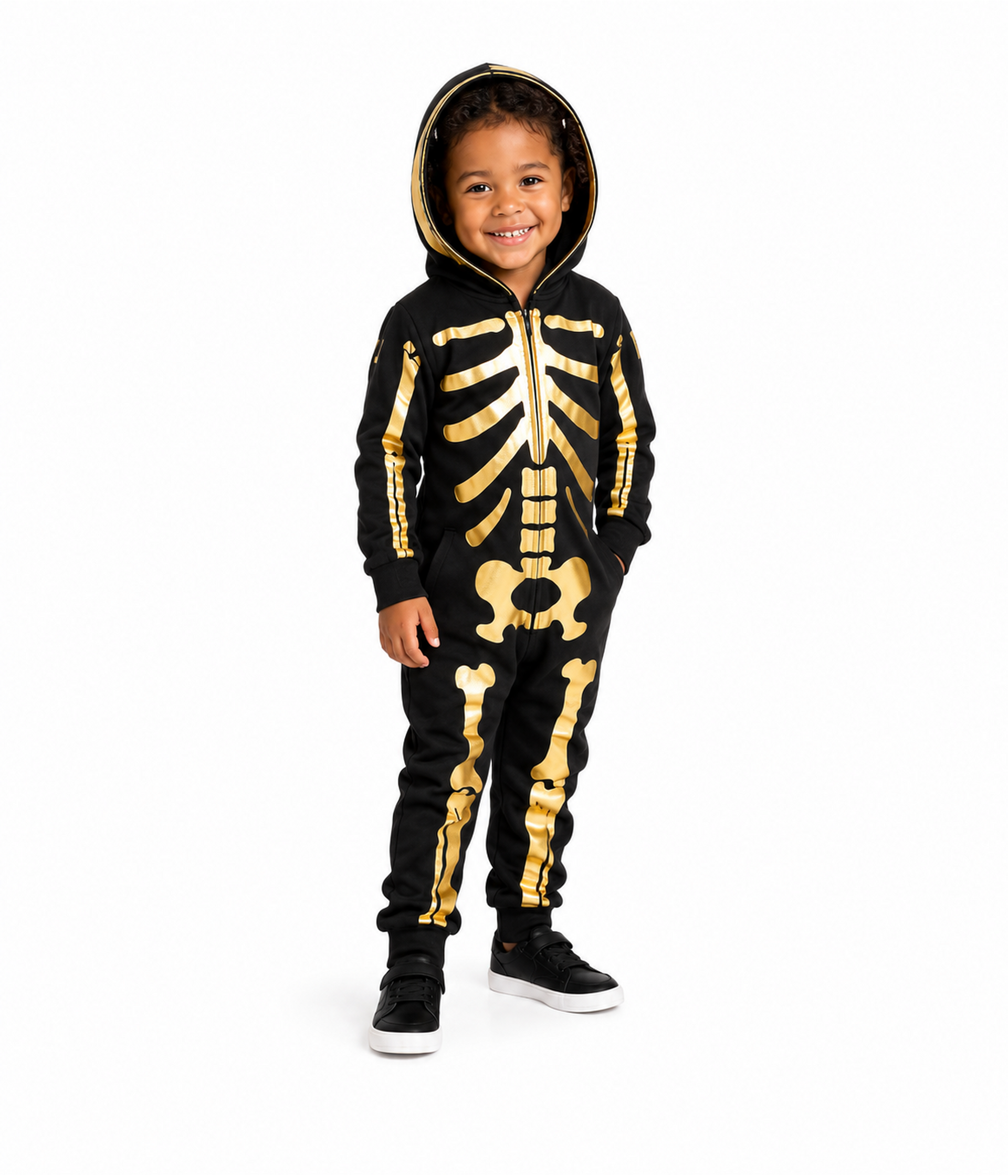 Toddler Boy's Gold Skeleton Costume