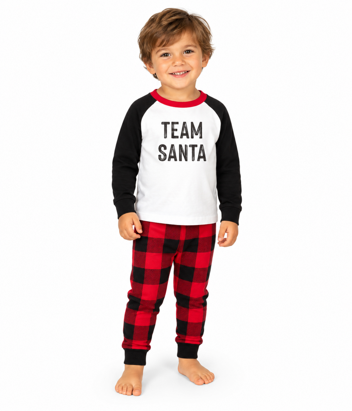 Toddler Boy's Team Santa Crew Neck Pajama Set